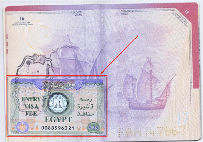 pegatina del visado a Egipto www.bidtravel.es