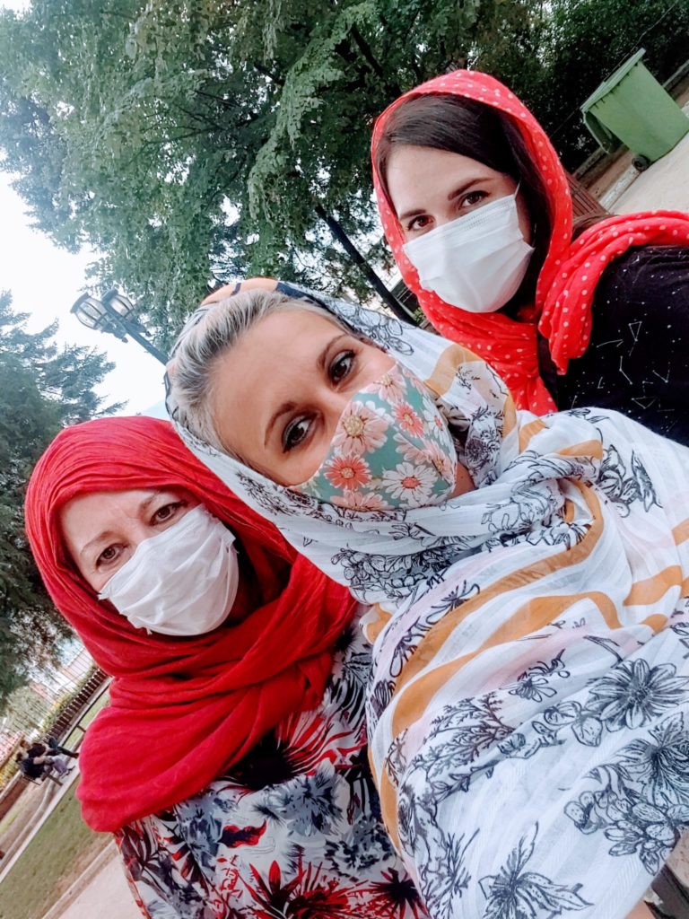 Posando con la mascarilla, en Turquía